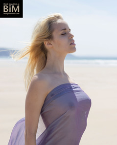 Angel Sheer Scarf And Nude Beach Posing