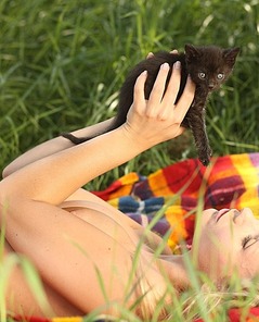 Lizzy Merova with animals