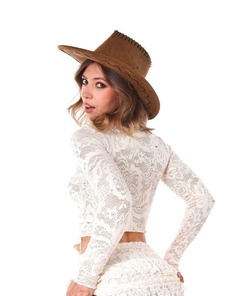 Avery Western Striptease In Lace Dress And Cowboy Hat