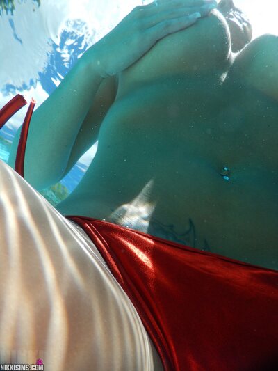 Nikki Sims Red Bikini - photo 05