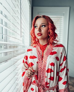 Julz In Red Lingerie Posing Solo On Bed With Erotic Energy