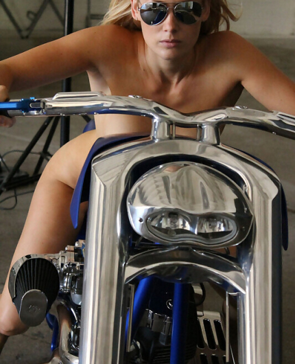 Motorcycle Studio Shoot With Bold Poses And Sunglasses Ashley B