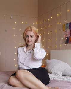 Vicky Roonen Teasing In Blouse And Mini Skirt